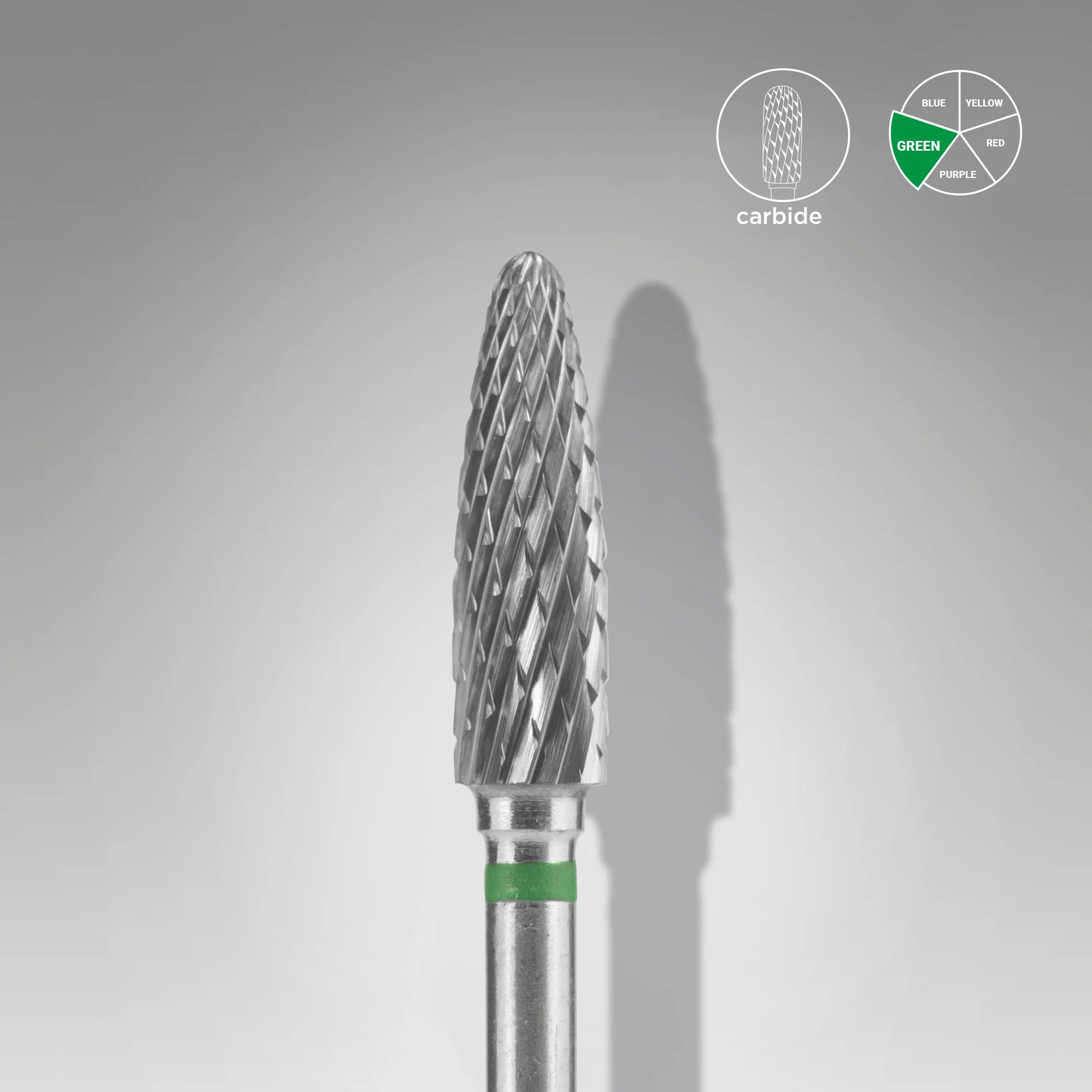 STALEKS EXPERT Frez węglikowy typu „kukurydza” zielony, średnica 4 mm, część robocza 14 mm