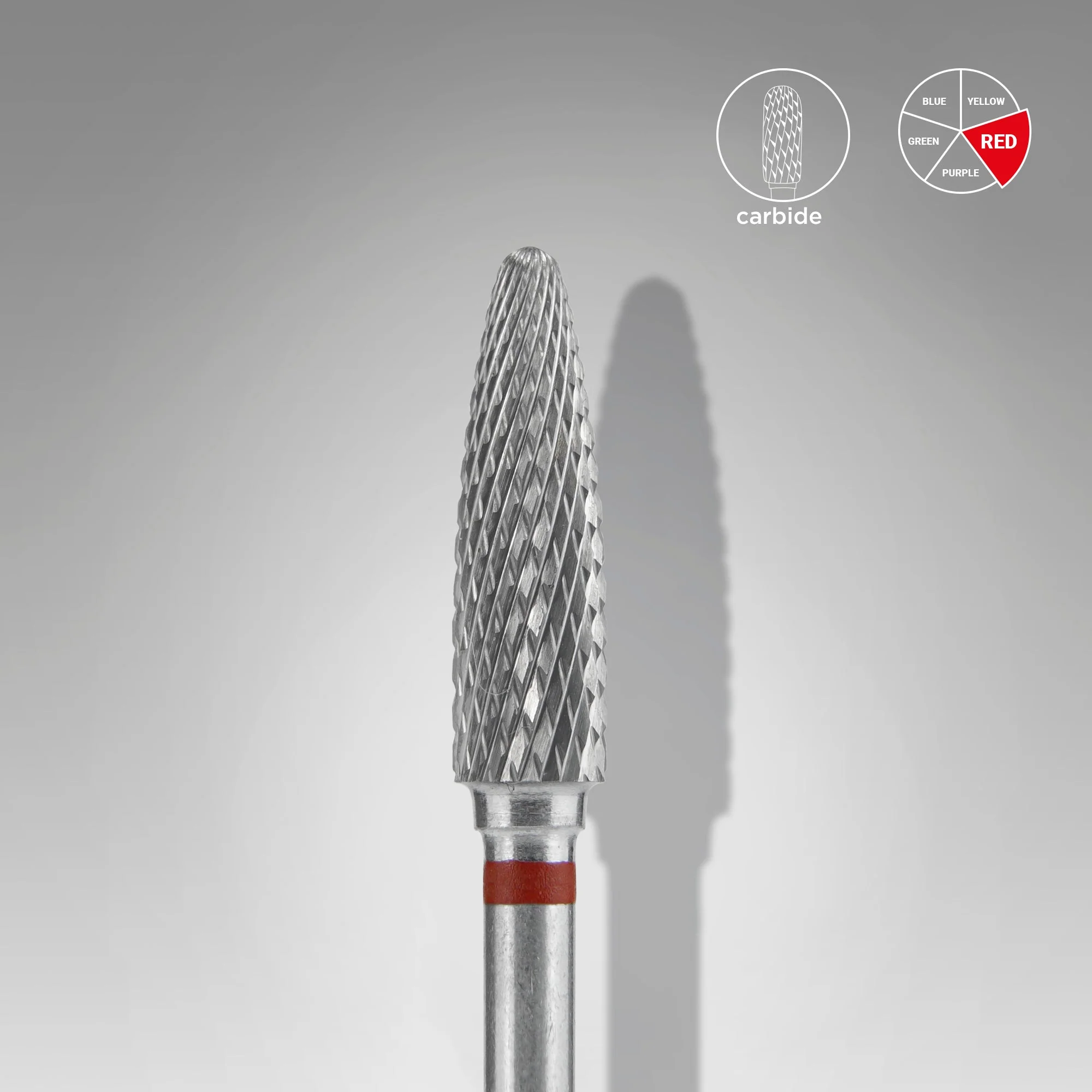 STALEKS EXPERT Frez z węglików spiekanych „kukurydza” czerwony, średnica 4 mm, część robocza 14 mm