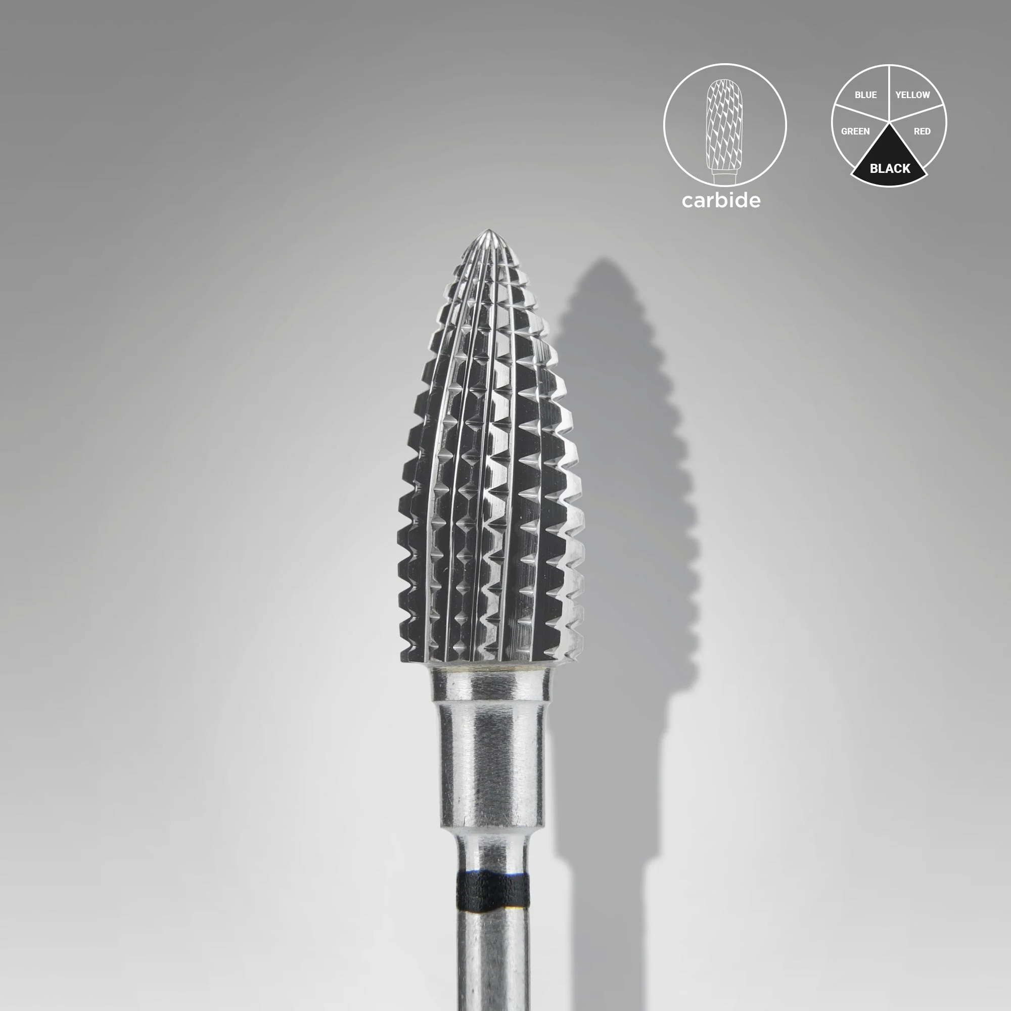 STALEKS EXPERT Freza z węglika spiekanego „szyszka” czarna hard, średnica 6 mm, część robocza 14 mm