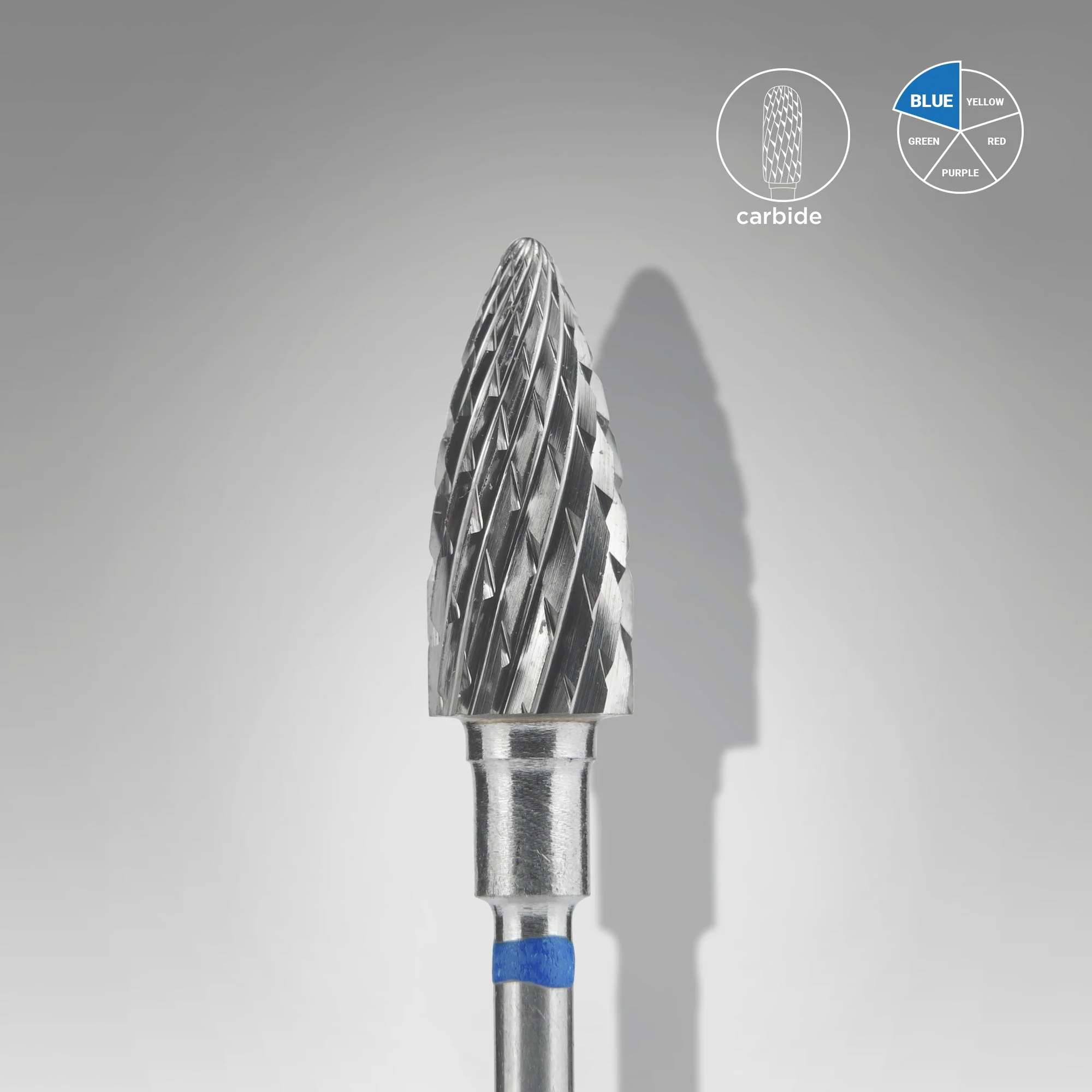 STALEKS EXPERT Freza z węglika spiekanego „szyszka” niebieska, średnica 6 mm, część robocza 14 mm