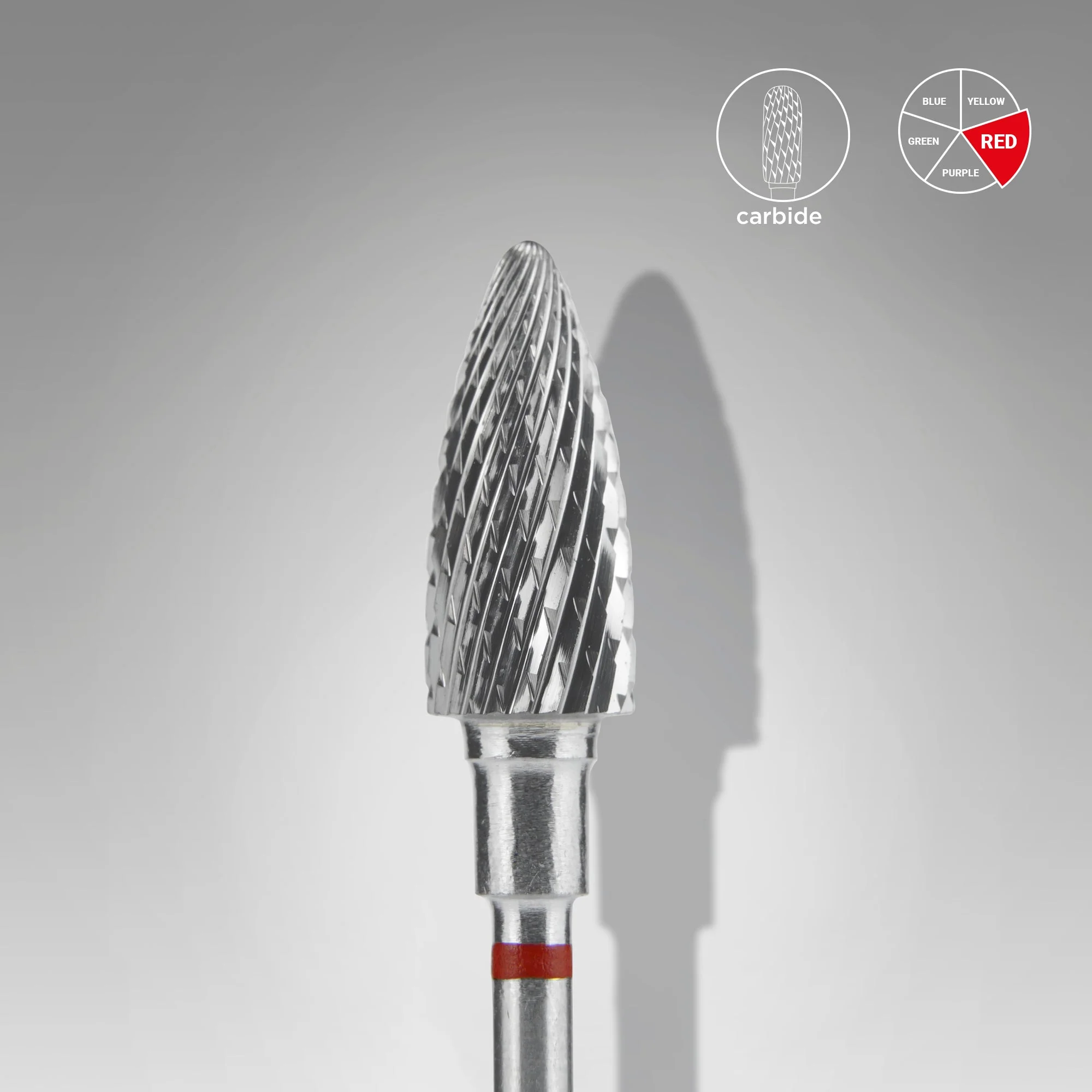 STALEKS EXPERT Freza z węglika spiekanego „szyszka” czerwona, średnica 6 mm, część robocza 14 mm
