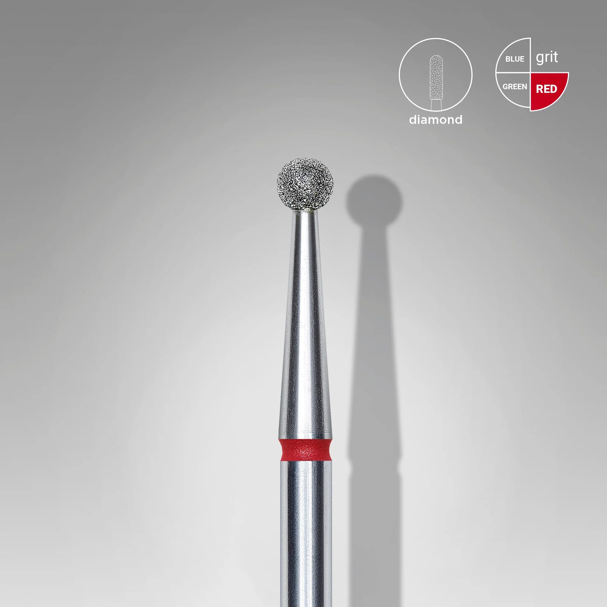 STALEKS EXPERT Freza diamentowa „Kula” czerwona, średnica 2,5 mm