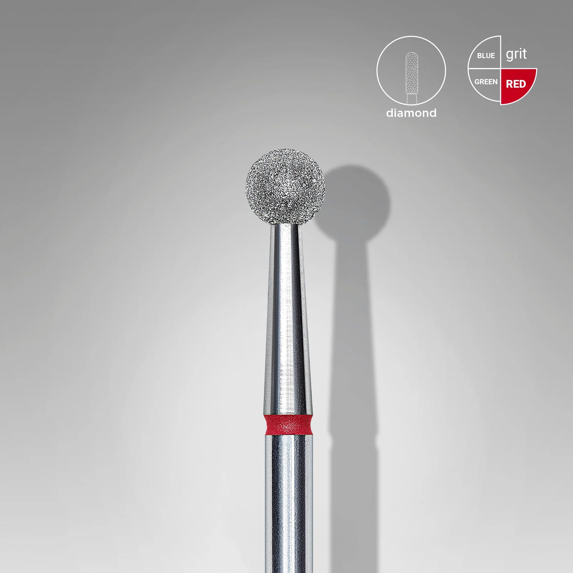 STALEKS EXPERT Freza diamentowa „Kula” czerwona, średnica 4 mm