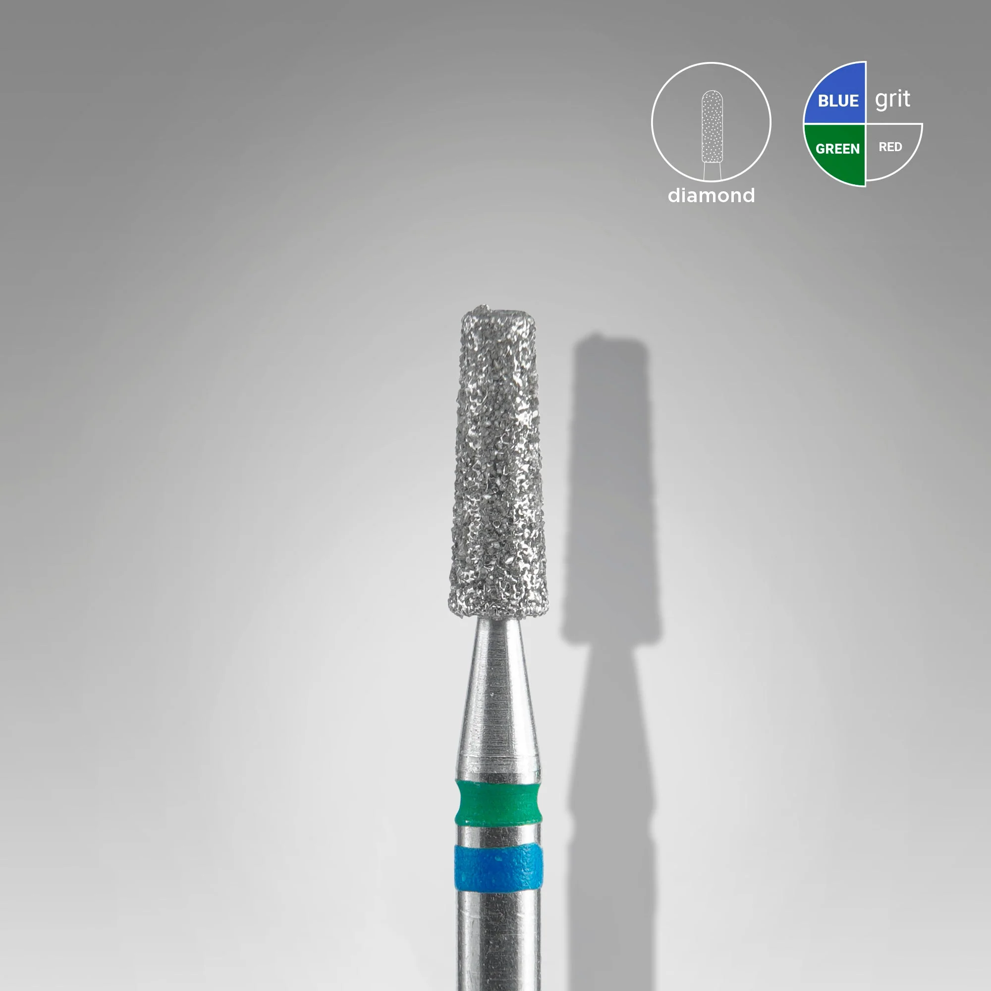 STALEKS EXPERT Frez diamentowy DUO „stożek” niebiesko-zielony, średnica 2,5 mm, część robocza 8 mm