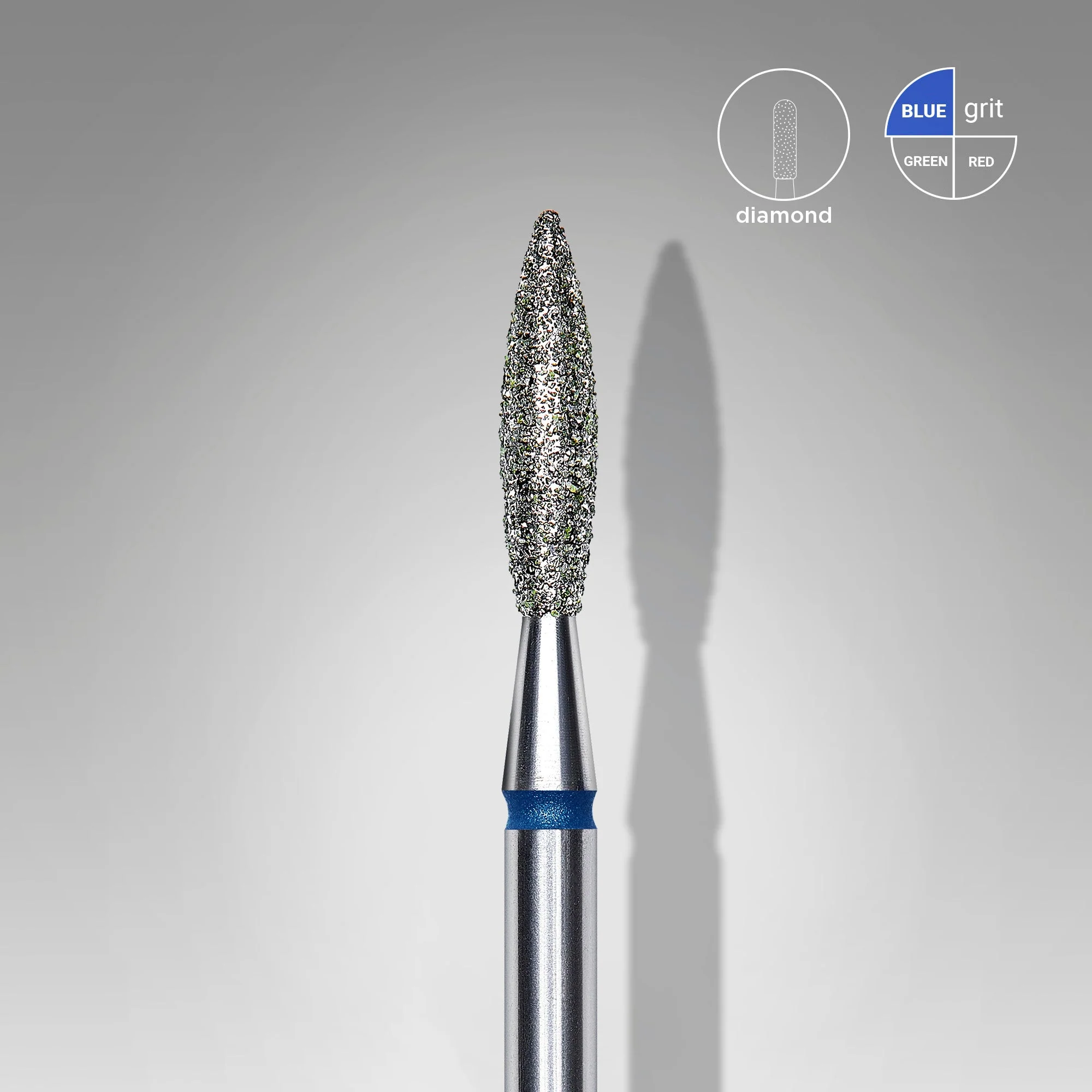 STALEKS EXPERT Frez diamentowy „Płomień” niebieski, średnica 2,3 mm, część robocza 10 mm