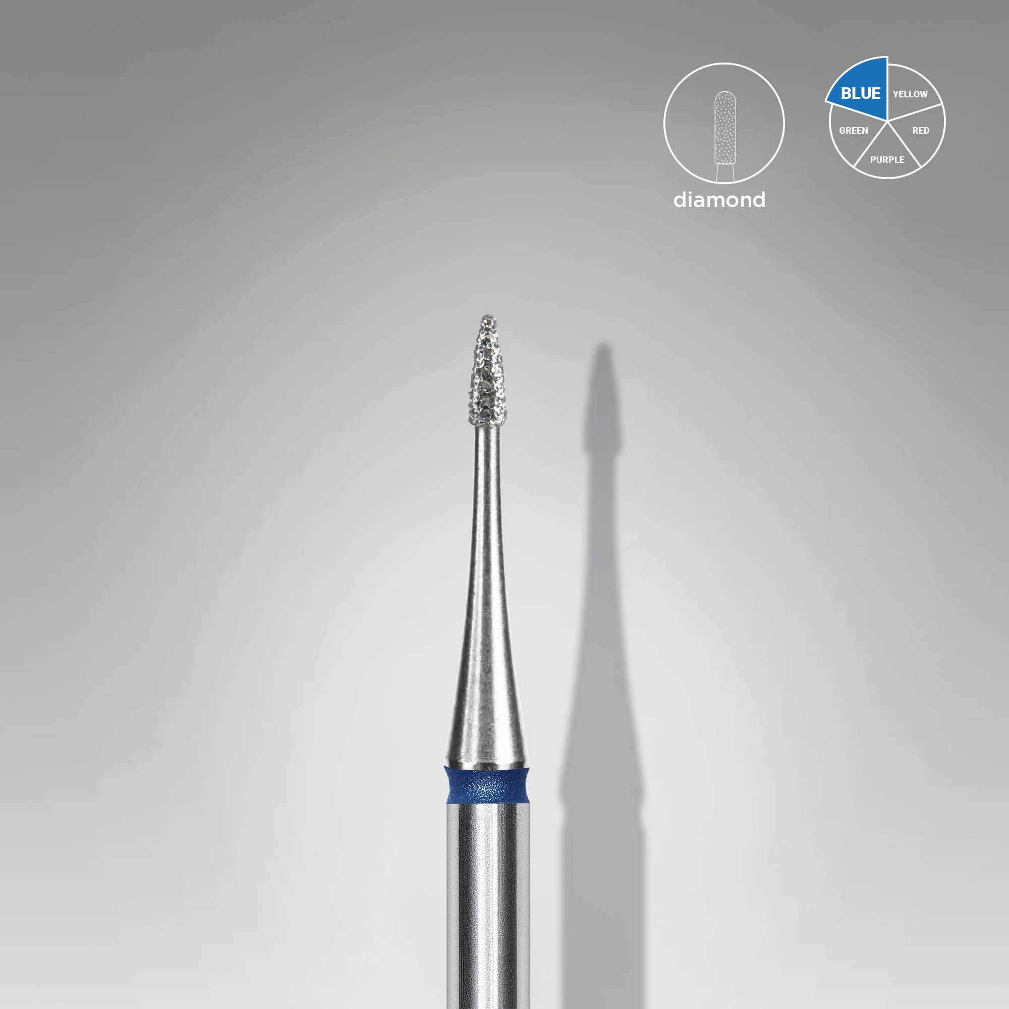 STALEKS EXPERT Frez diamentowy „płomień mini” niebieski, średnica 1 mm, część robocza 3 mm