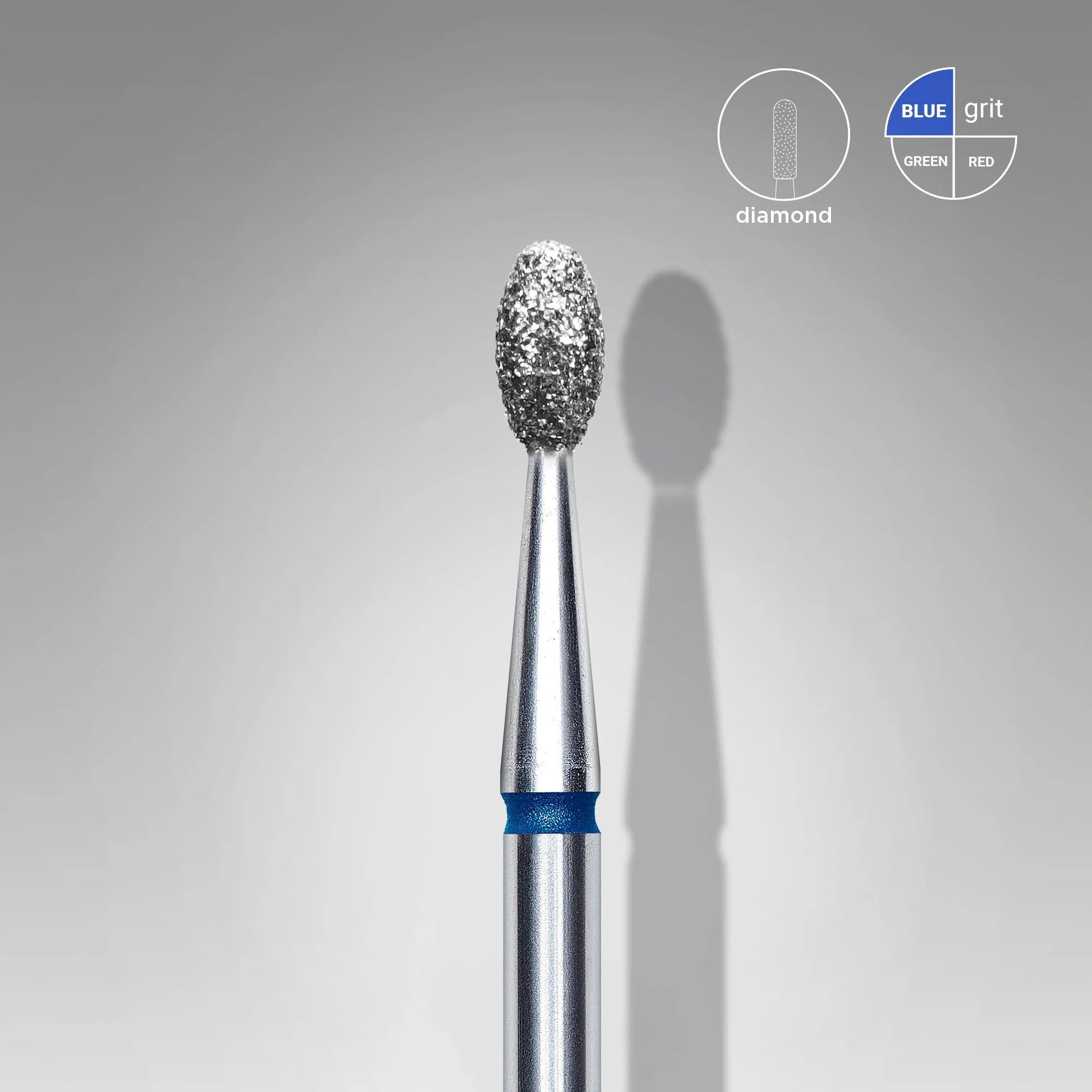 STALEKS EXPERT Frez diamentowy „oliwka” niebieski, średnica 2,5 mm, część robocza 5 mm