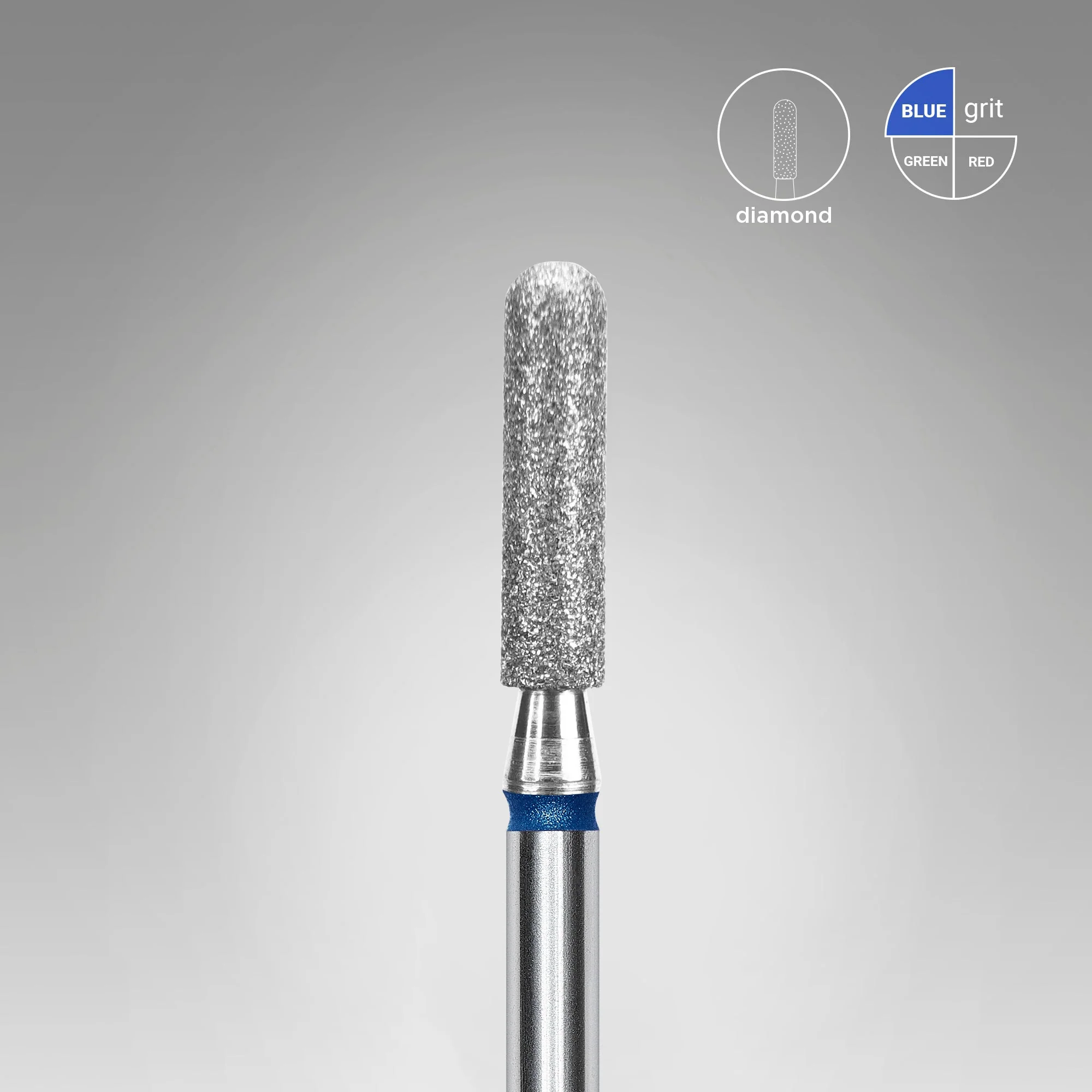 STALEKS EXPERT Frez diamentowy cylinder zaokrąglony niebieski, średnica 2,5 mm, część robocza 10 mm