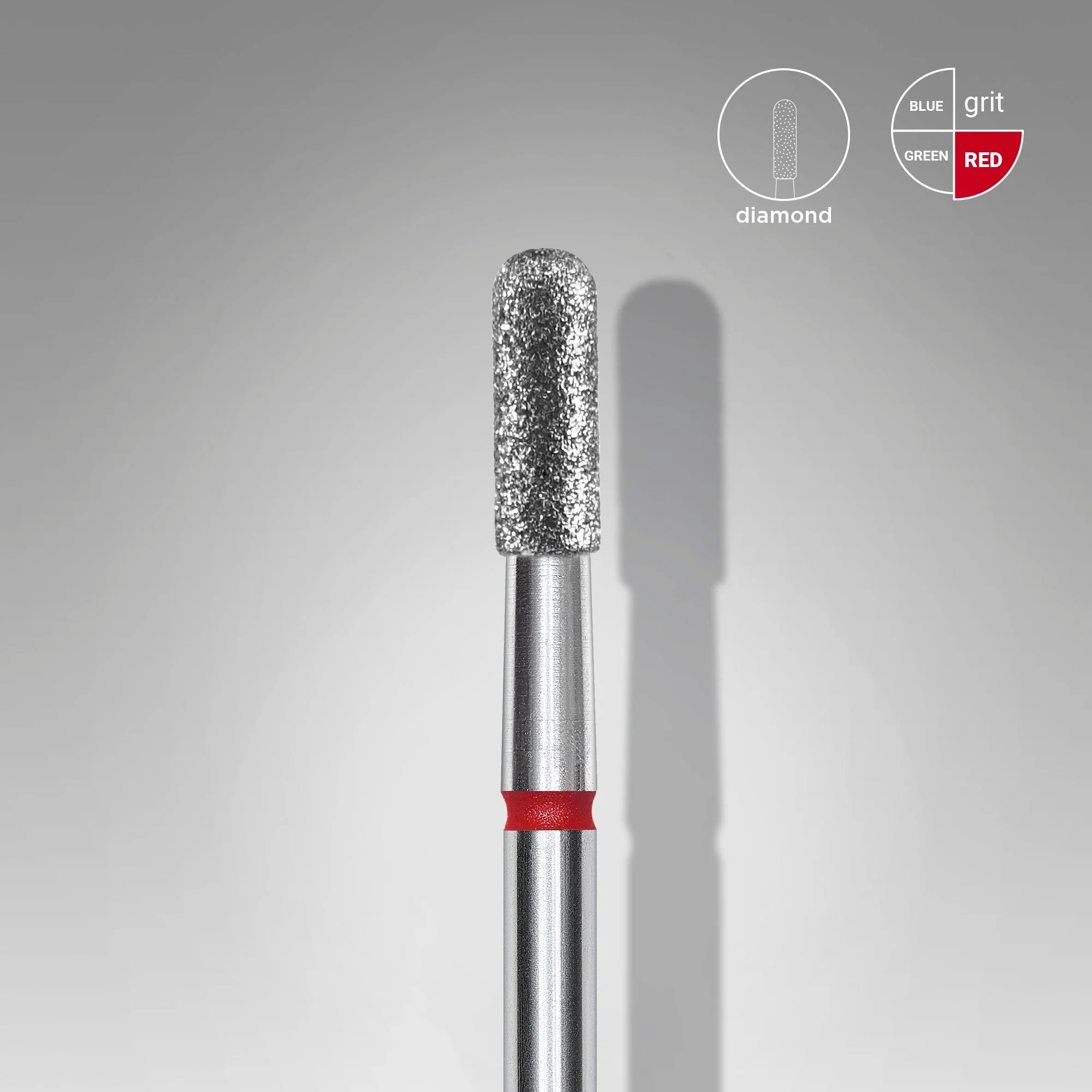 STALEKS EXPERT Frez diamentowy Cylinder zaokrąglony czerwony, średnica 2,3 mm, część robocza 6,5 mm