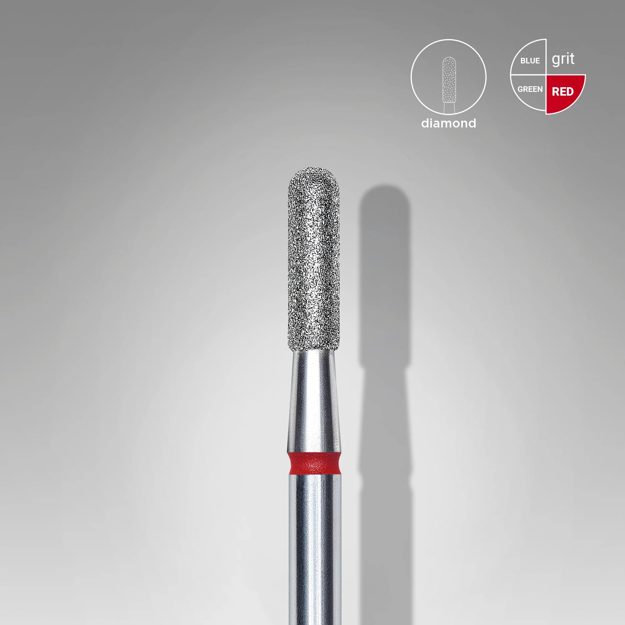 STALEKS EXPERT Frez diamentowy cylinder zaokrąglony czerwony, średnica 2,3 mm, część robocza 8 mm