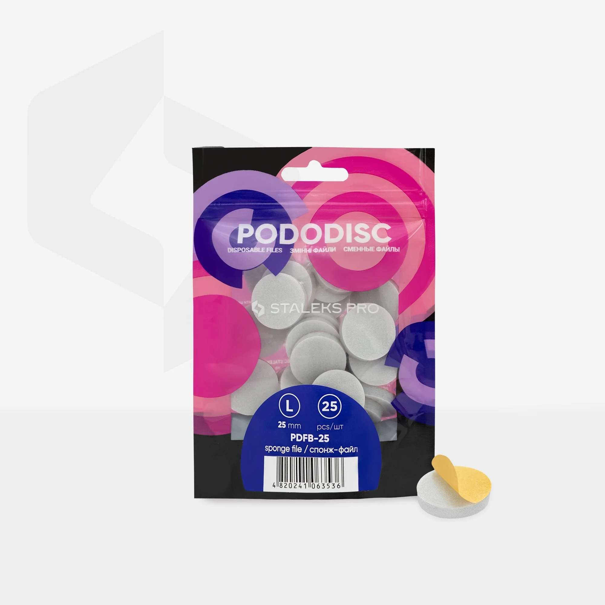 STALEKS EXPERT 25  PODODISC L Pilniki-gąbki do dysku pedicure 25 mm (25 szt.) - Image 3