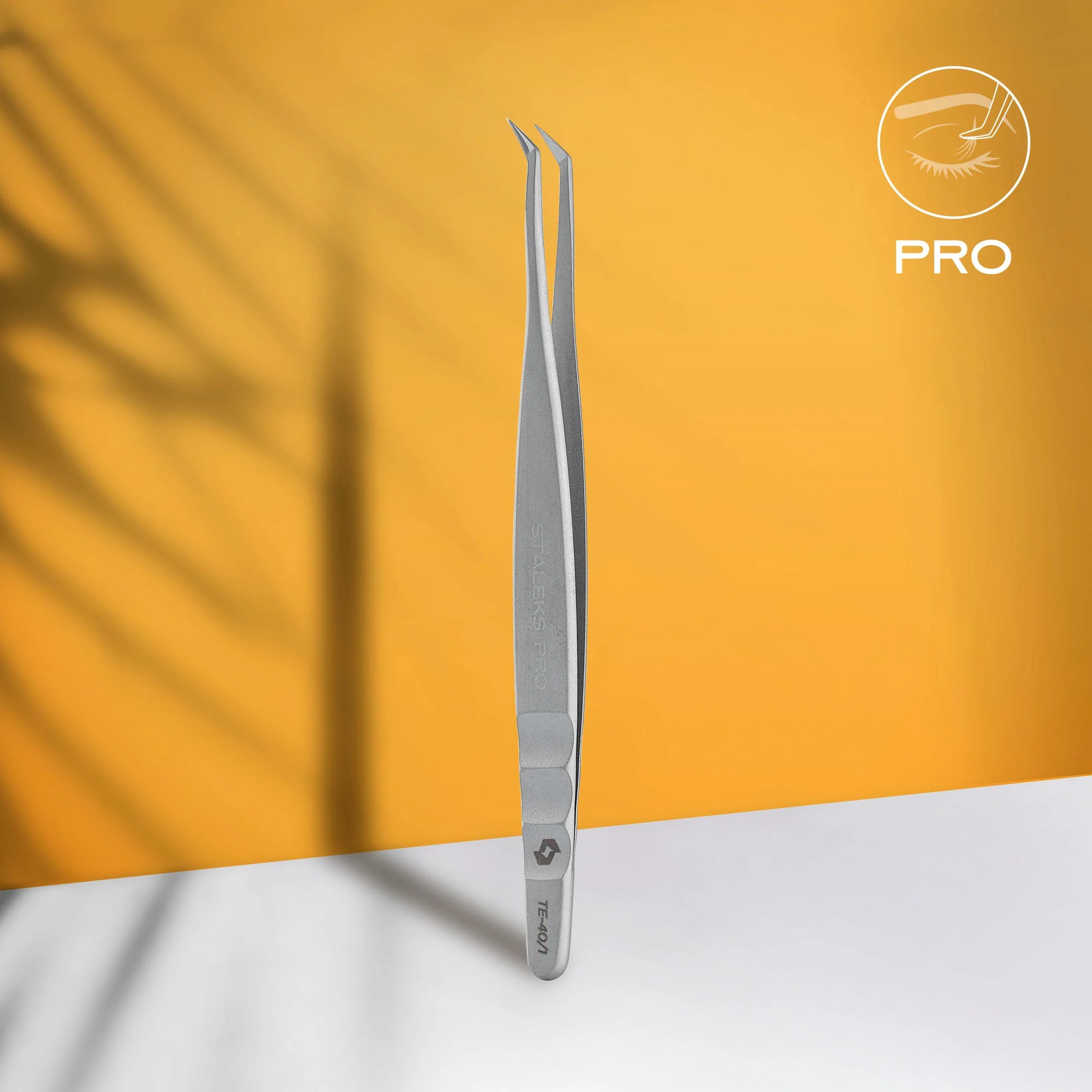 STALEKS EXPERT 40 TYPE 1 Profesjonalna pęseta do przedłużania rzęs, w kształcie litery L, 50°