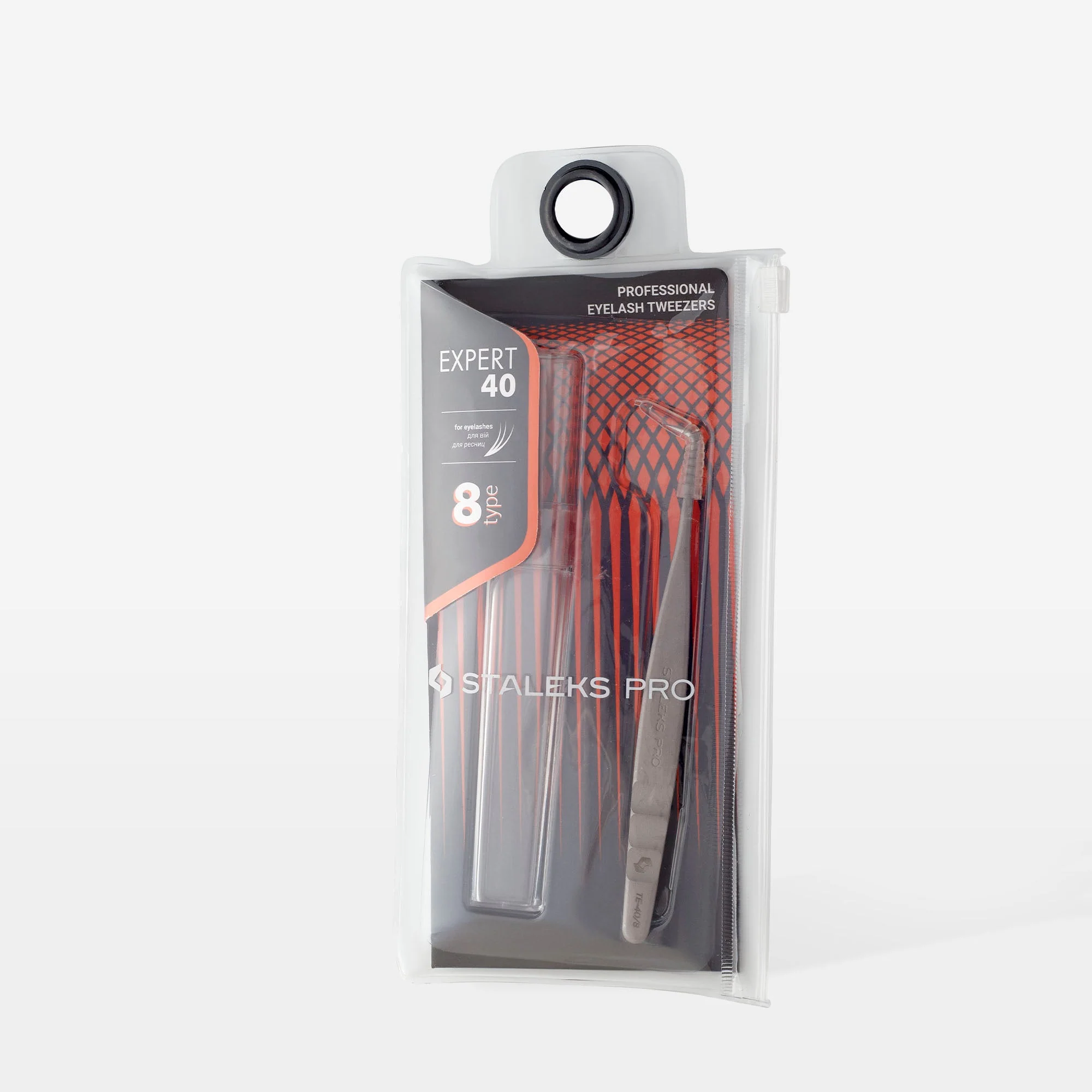 STALEKS EXPERT 40 TYPE 8 Profesjonalna pęseta do przedłużania rzęs, L-kształtna, 85° - Image 4