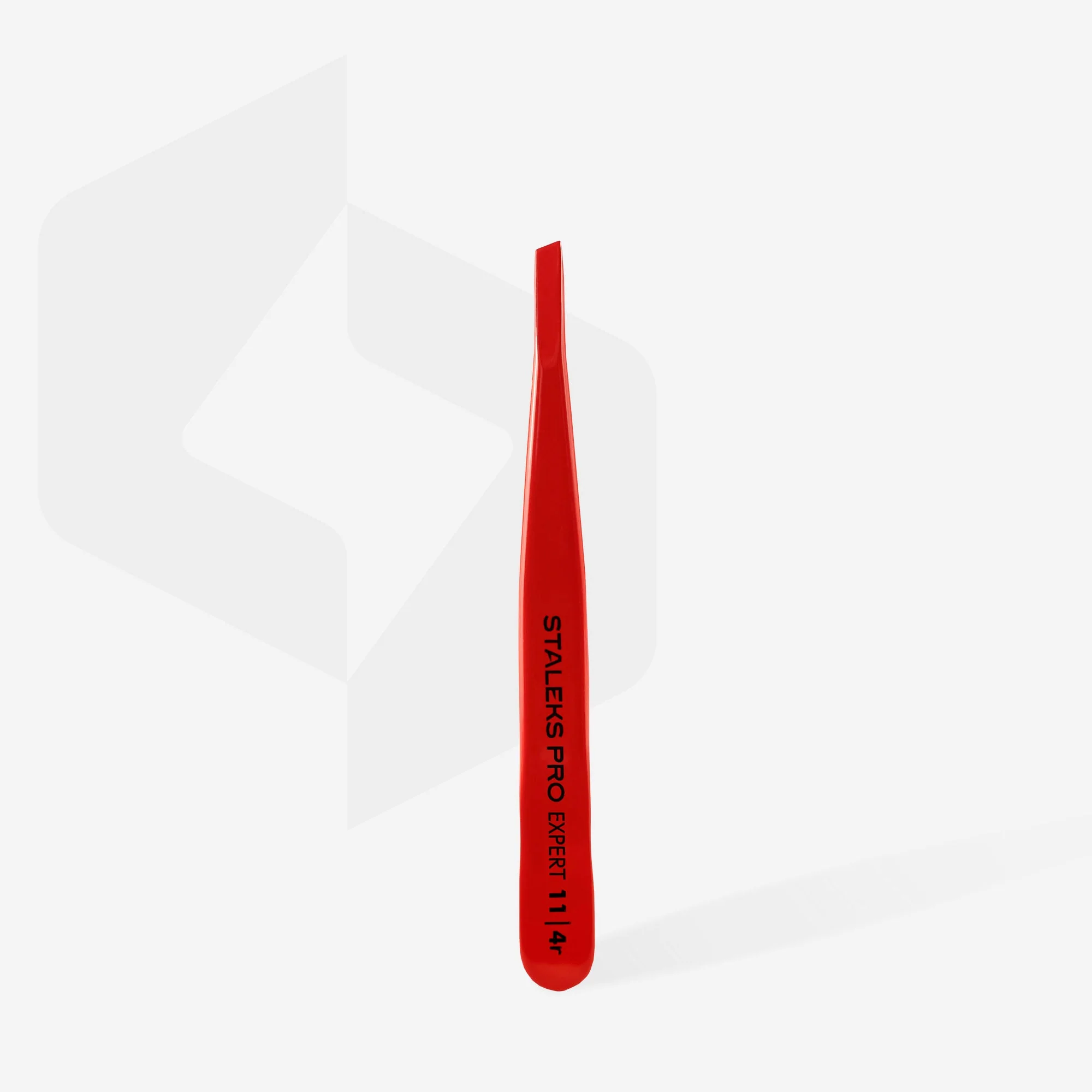 STALEKS EXPERT 11 TYPE 4 Profesjonalna pęseta do brwi wąska skośna (Czerwony) - Image 3