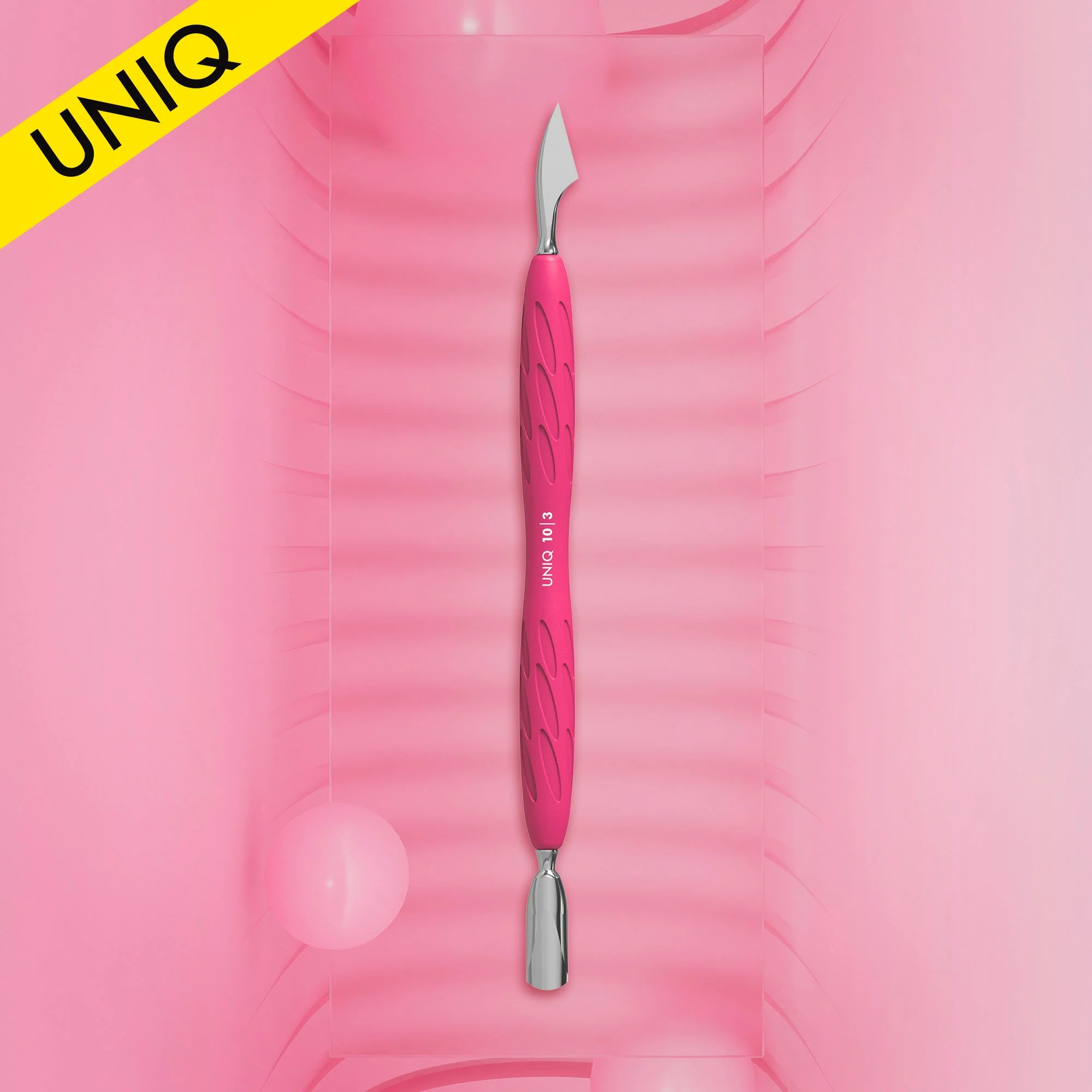 STALEKS UNIQ 10 TYPE 3 Gummy Pusher okrągły wąski i toporek (Różowy)