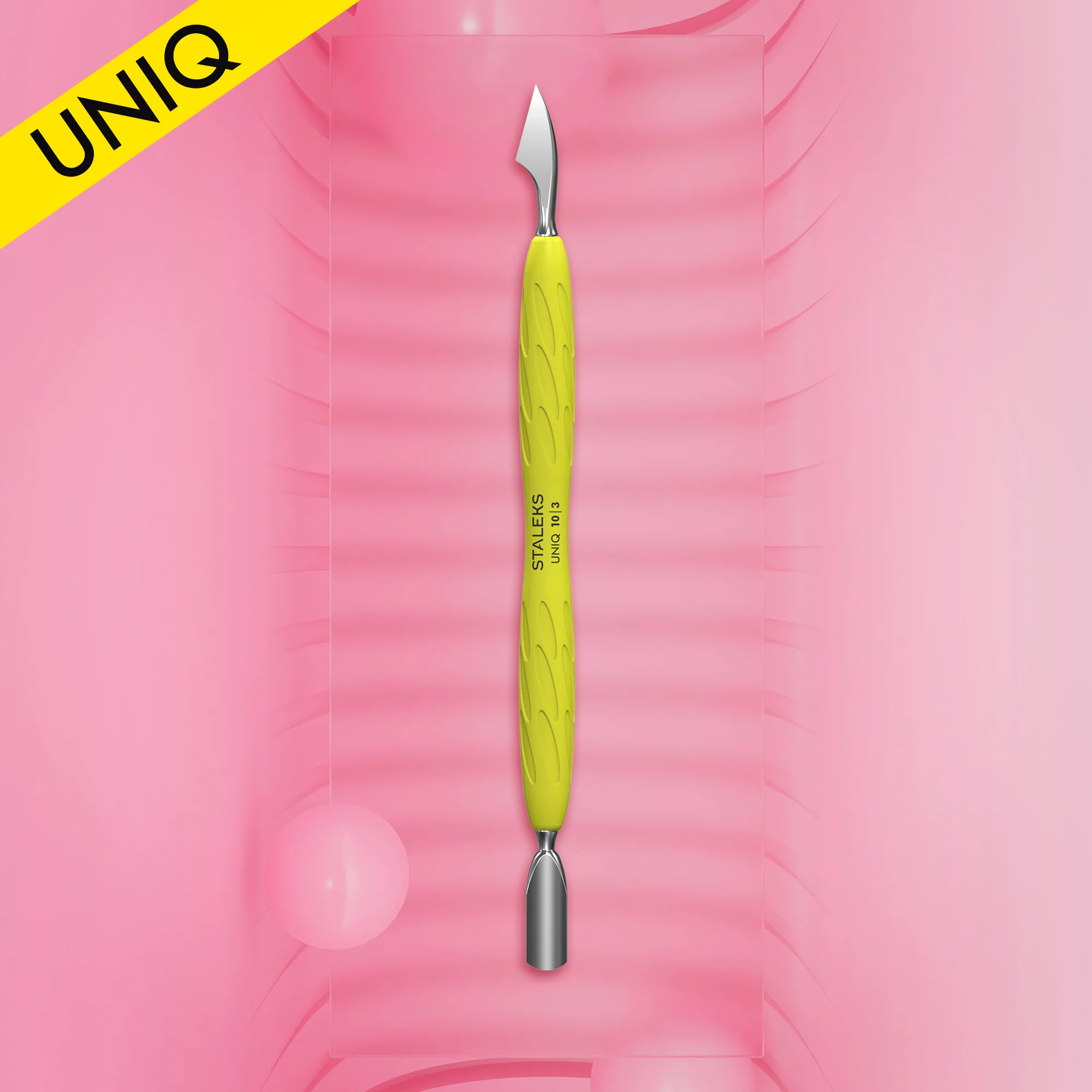 STALEKS UNIQ 10 TYPE 3 Gummy Pusher okrągły wąski i toporek (Żółty)