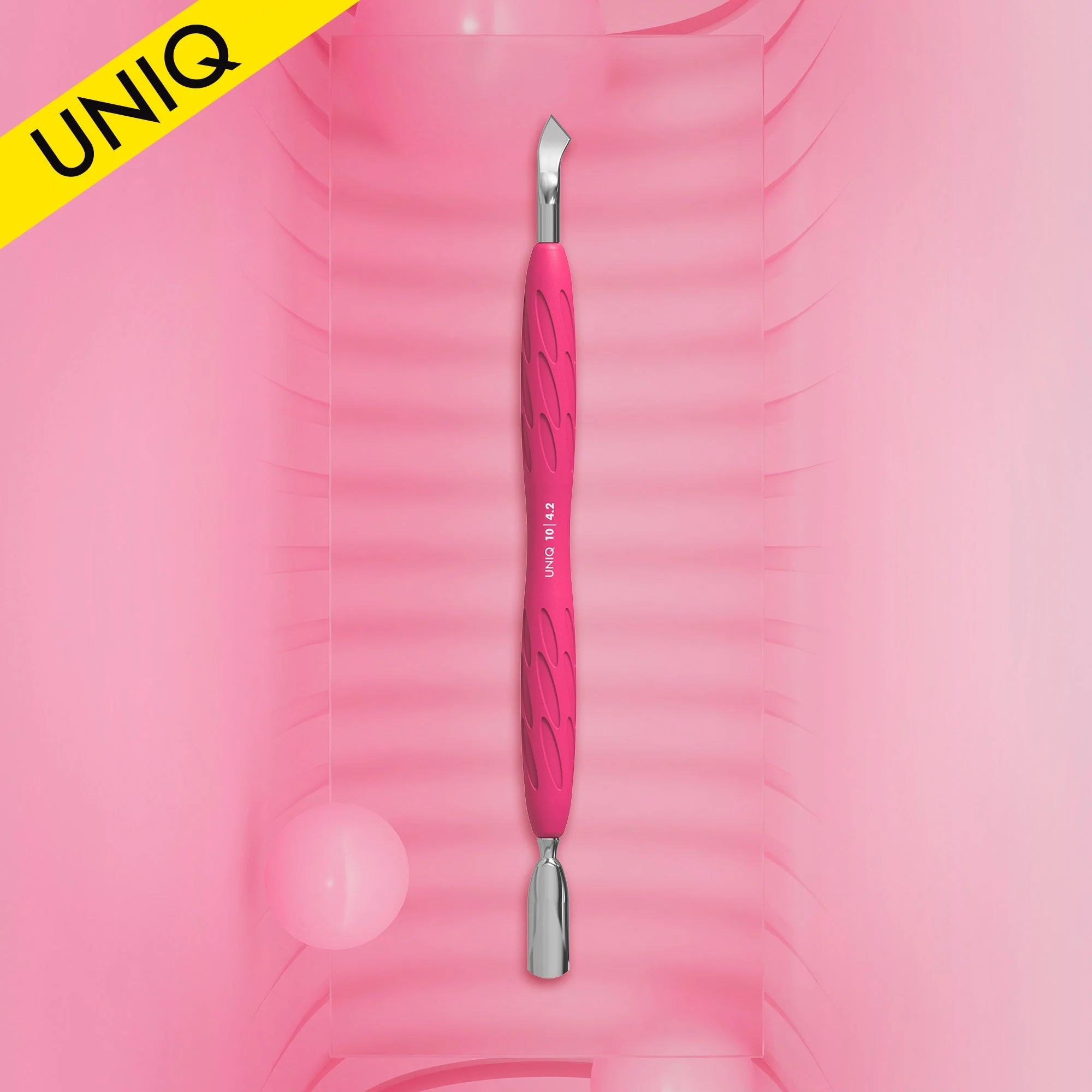 STALEKS UNIQ 10 TYPE 4.2 Gummy Pusher okrągły wąski i łopatka zakrzywiona (Różowy)