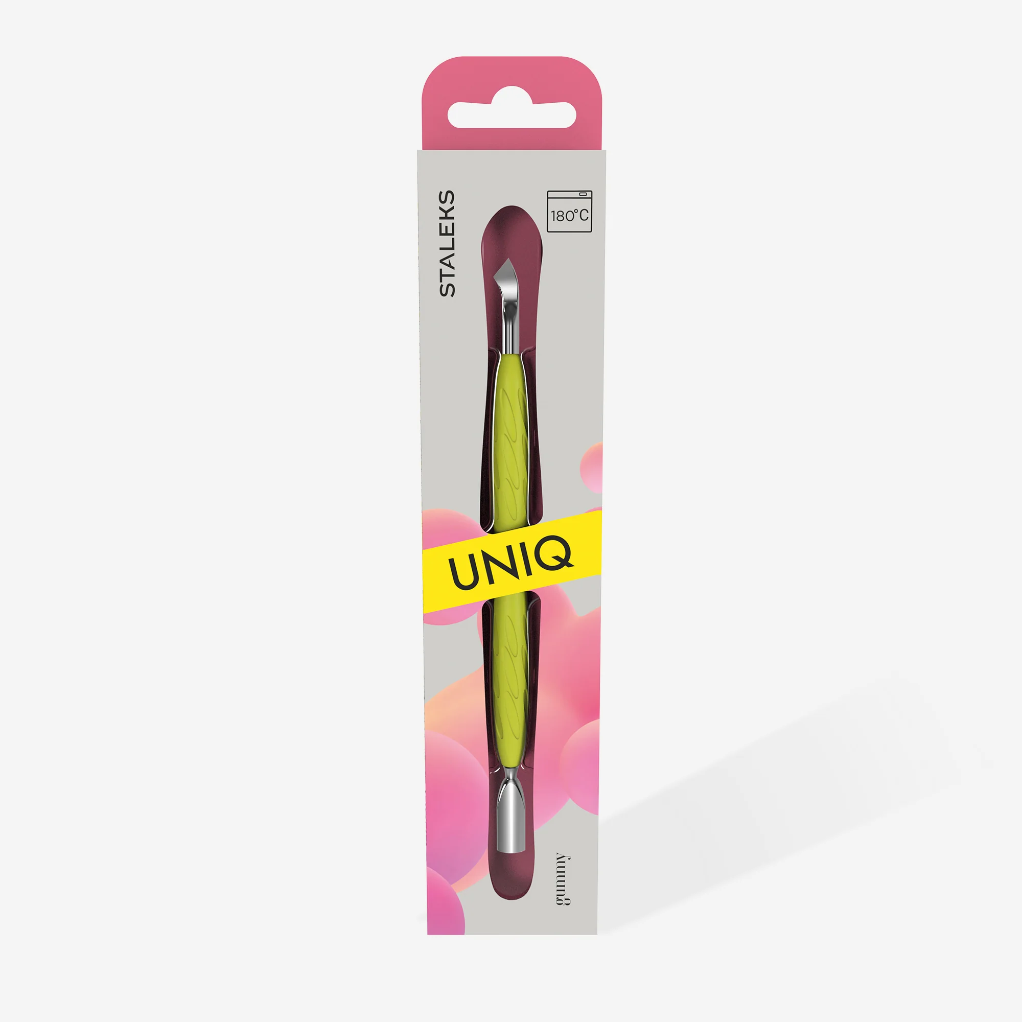 STALEKS UNIQ 10 TYPE 4.2 Gummy Pusher okrągły wąski i łopatka zakrzywiona (Żółty) - Image 4