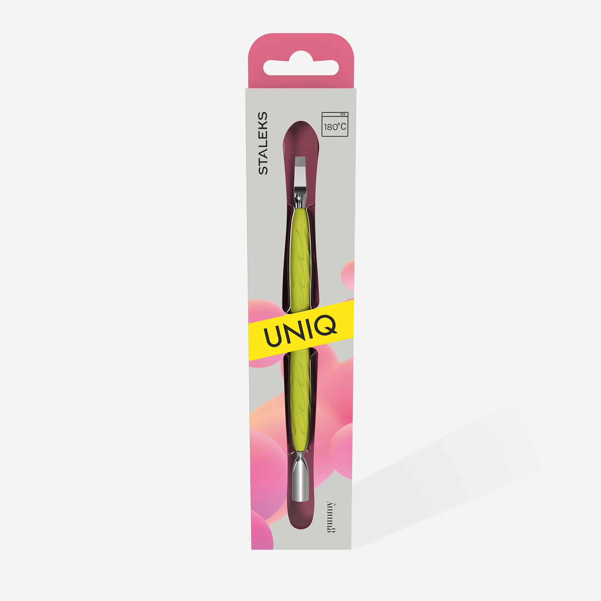 STALEKS UNIQ 10 TYPE 5 Gummy Pusher okrągły wąski i ostrze proste (Żółty) - Image 4