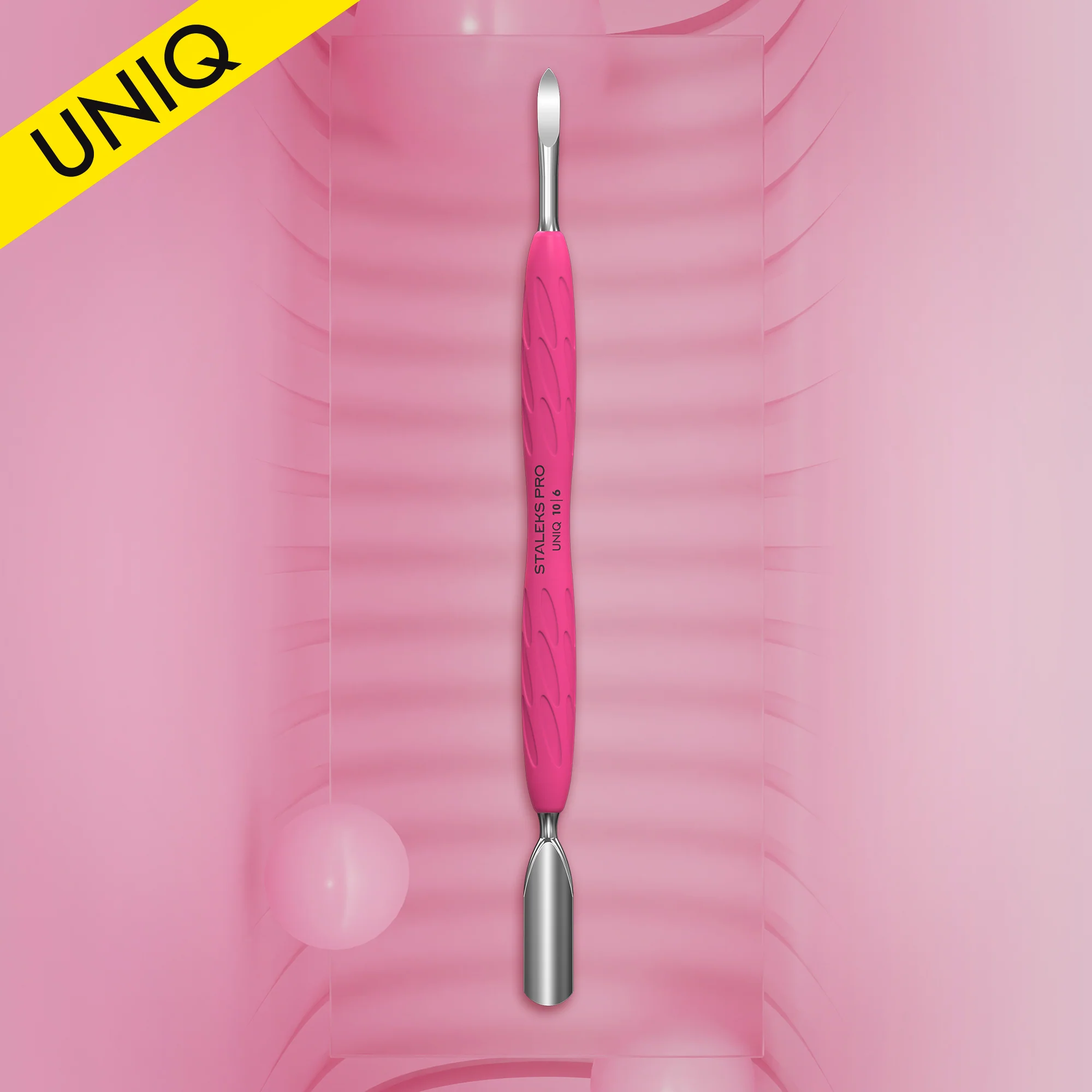 STALEKS UNIQ 10 TYPE 6 Gummy Pusher okrągły szeroki i pika (Różowy)
