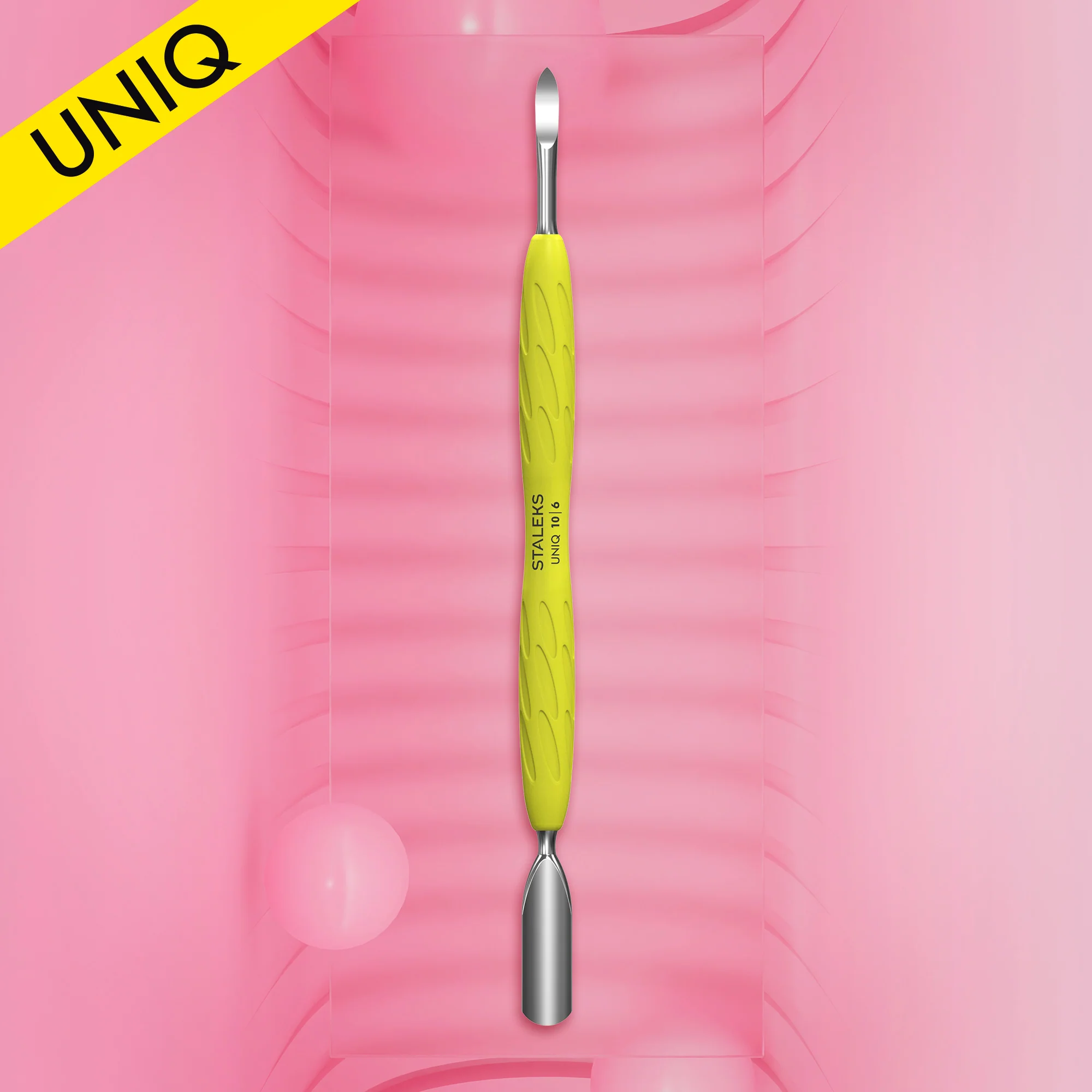 STALEKS UNIQ 10 TYPE 6 Gummy Pusher okrągły szeroki i pika (Żółty)