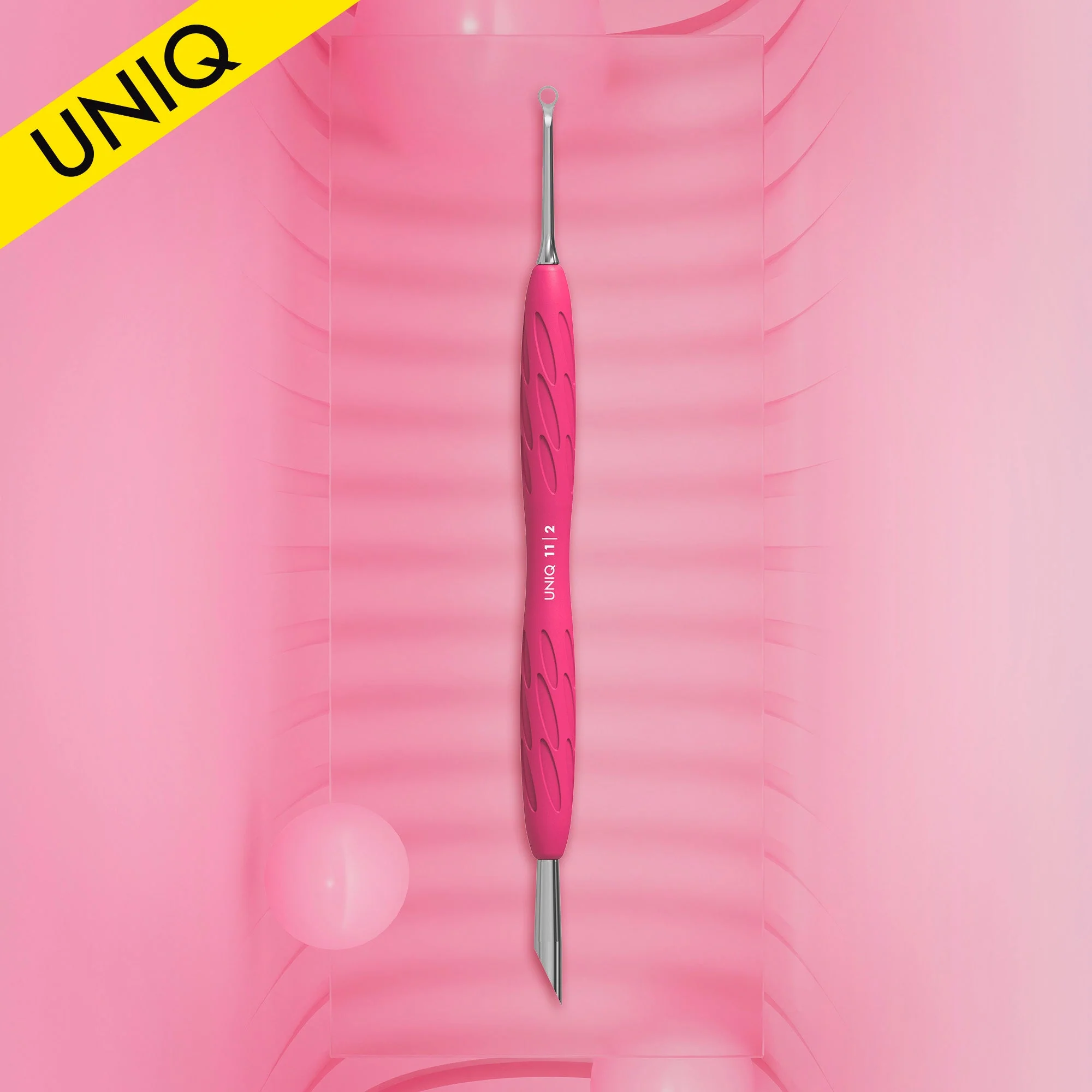 STALEKS UNIQ 11 TYPE 2 Gummy Pusher skośny i pierścień (Różowy)