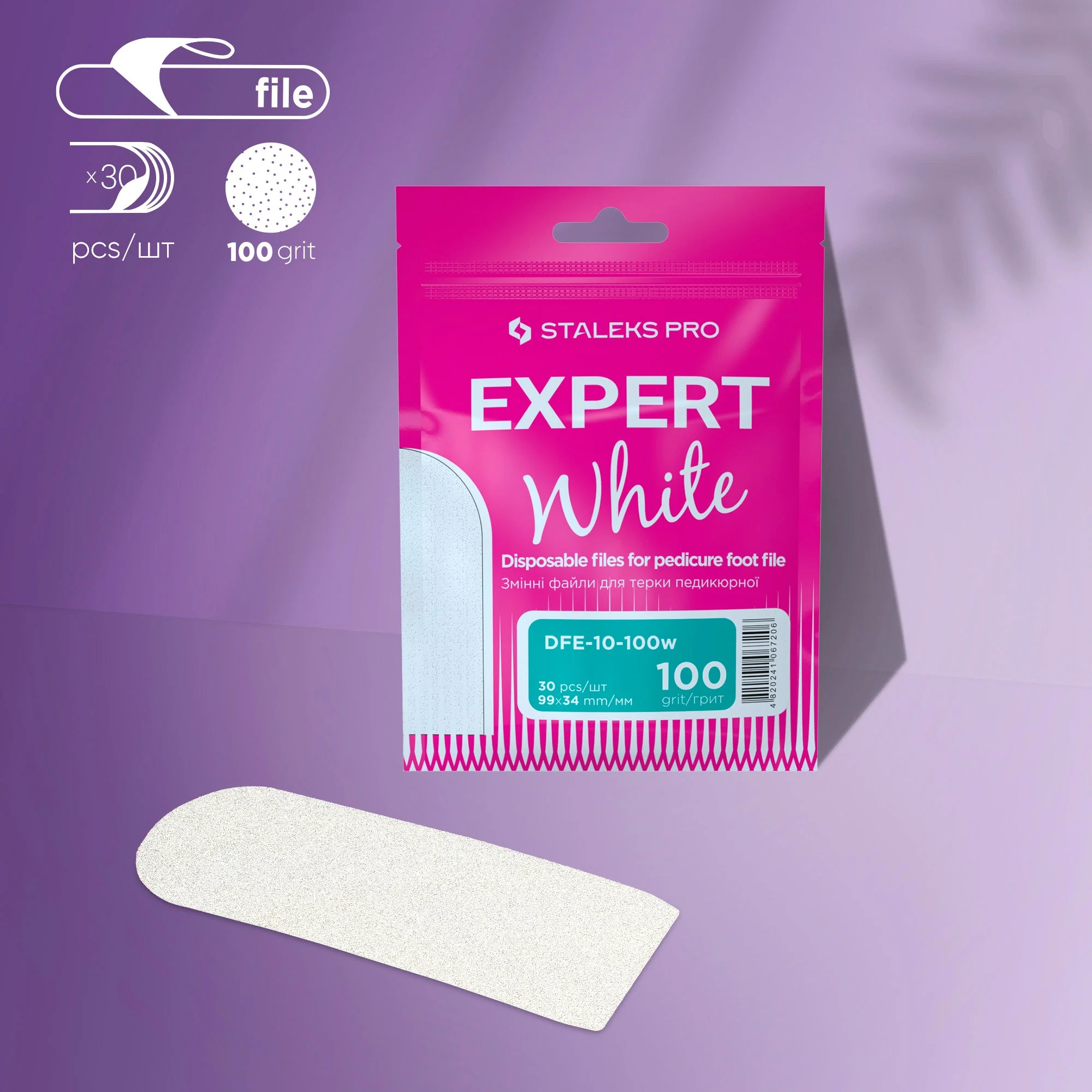 STALEKS EXPERT 10 Pilniki samoprzylepne do tarki pedicure, 100 grit (30 szt.)