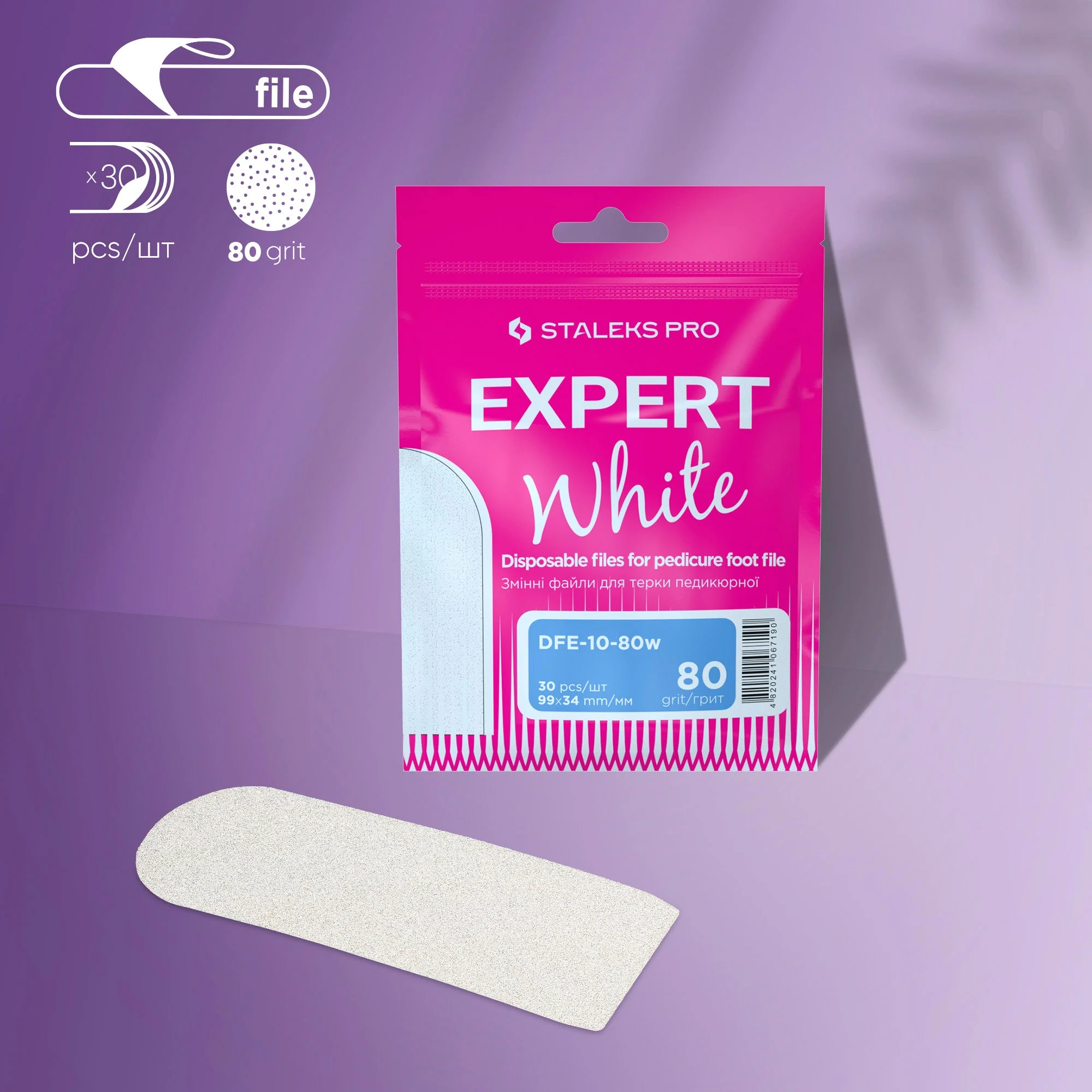 STALEKS EXPERT 10 Pilniki samoprzylepne do tarki pedicure, 80 grit (30 szt.)