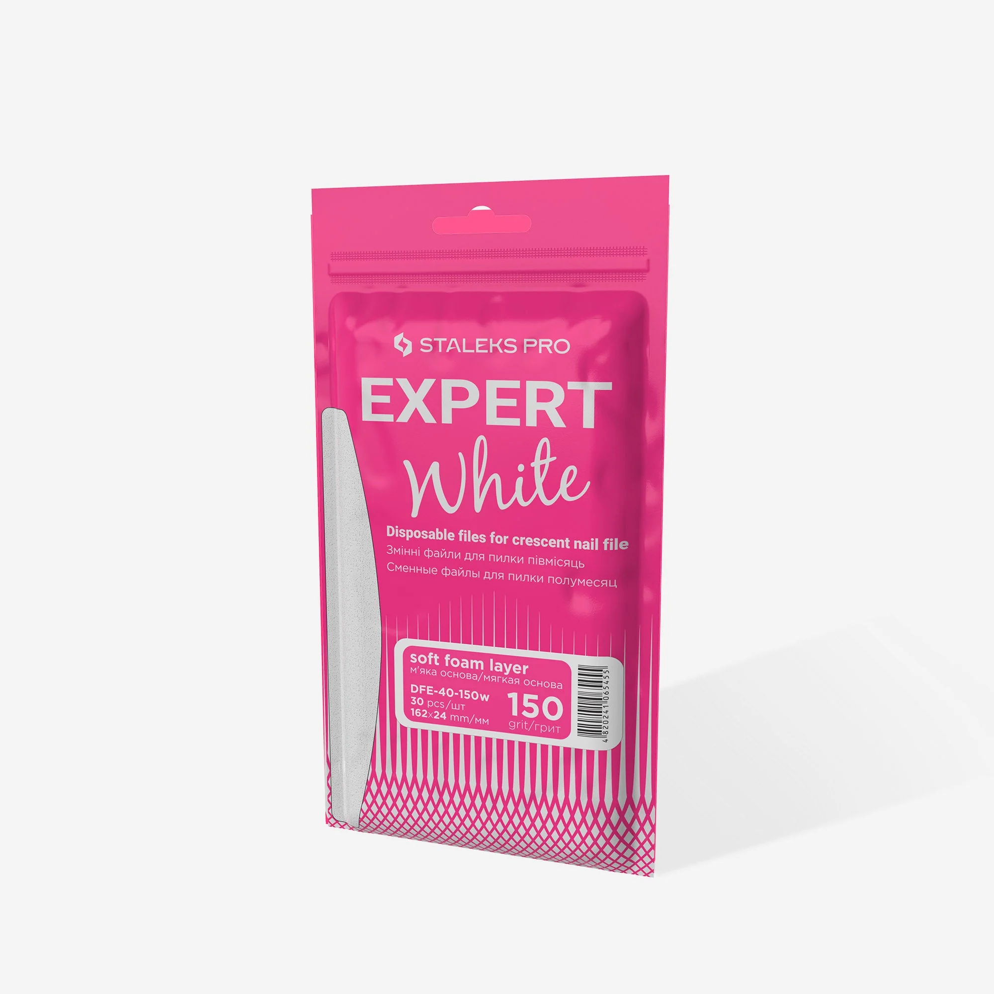 STALEKS EXPERT 40 Wymienne pilniki samoprzylepne na bazie miękkiej do pilnika półksiężyc, 150 grit (30 szt.) - Image 4